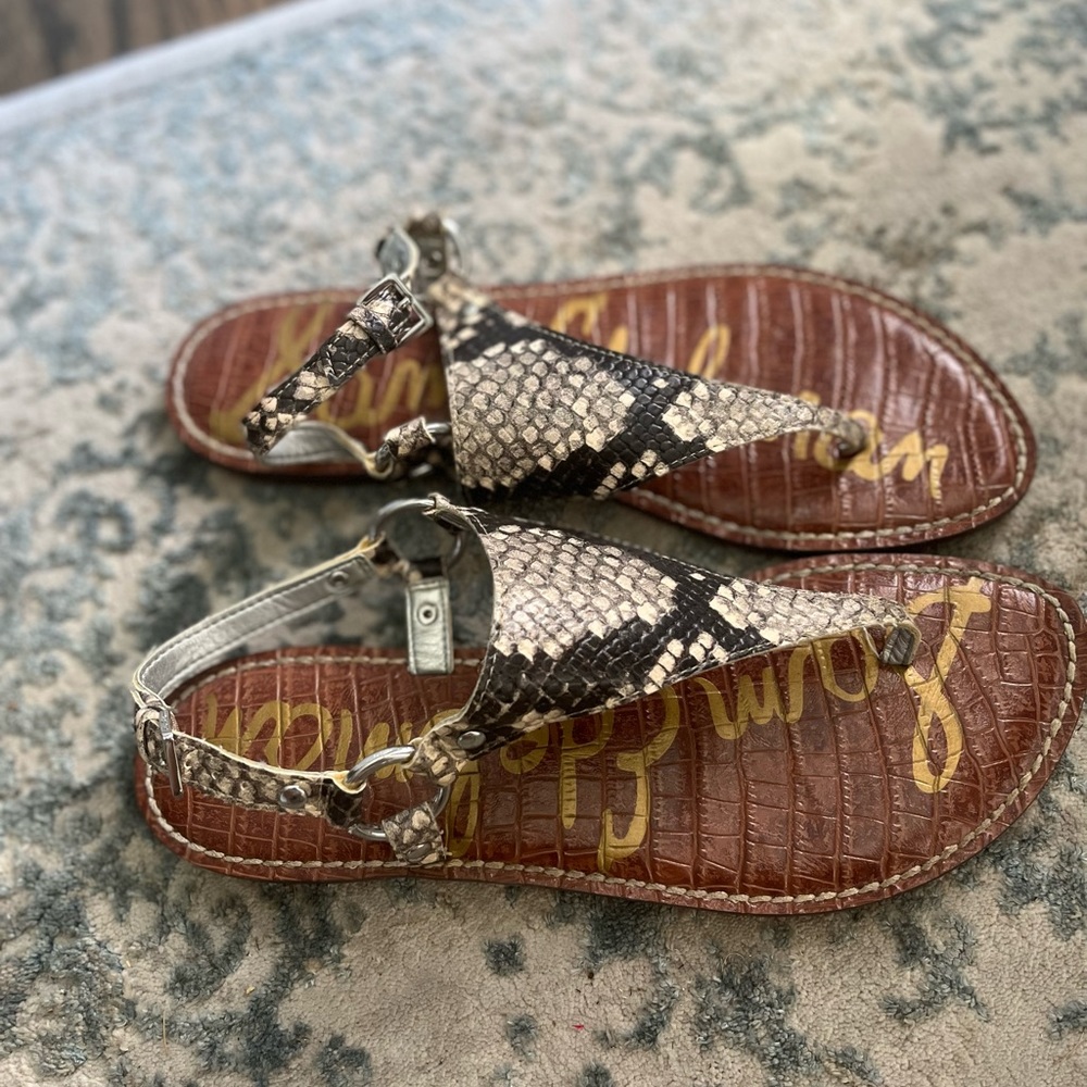 Adorable snake skin Sam Edelman sandals - worn once!